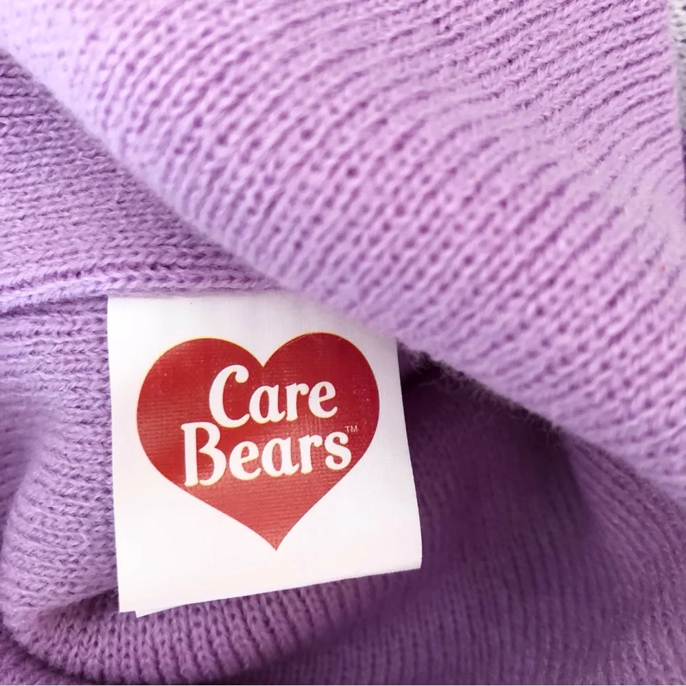 NWT purple Care Bears hat and mitten set kids